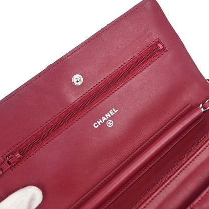 Chanel 2013-2014 Red Calfskin Hamptons WOC Wallet on Chain Bag