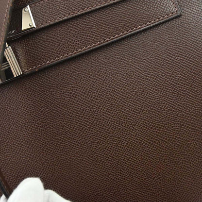 Hermes Chocolat Epsom Kelly 32 Sellier 2way Shoulder Handbag