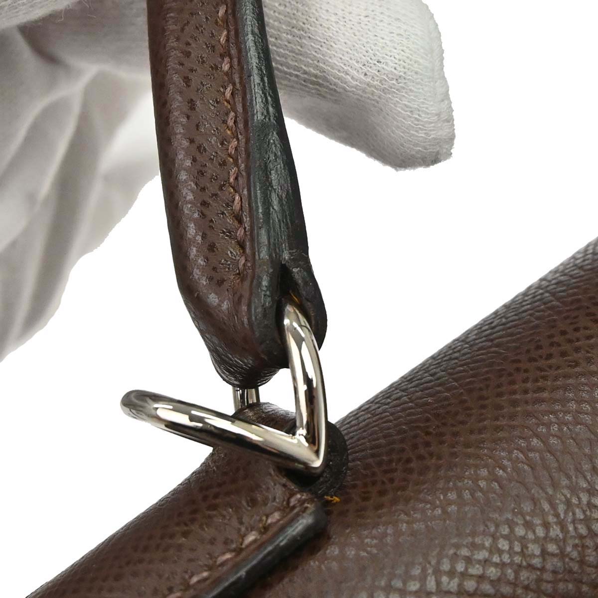 Hermes Chocolat Epsom Kelly 32 Sellier 2way Shoulder Handbag