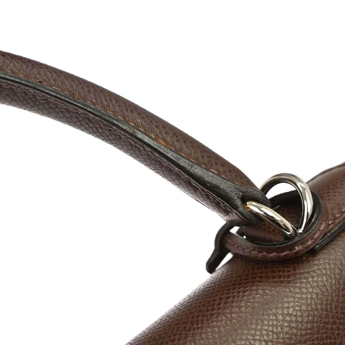 Hermes Chocolat Epsom Kelly 32 Sellier 2way Shoulder Handbag