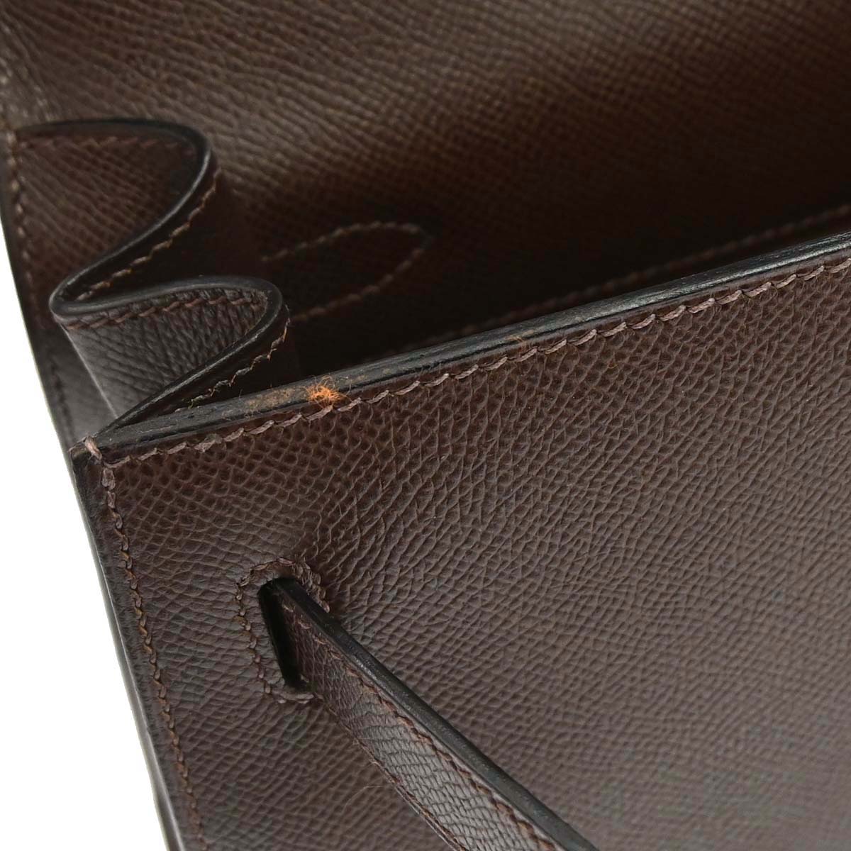 Hermes Chocolat Epsom Kelly 32 Sellier 2way Shoulder Handbag