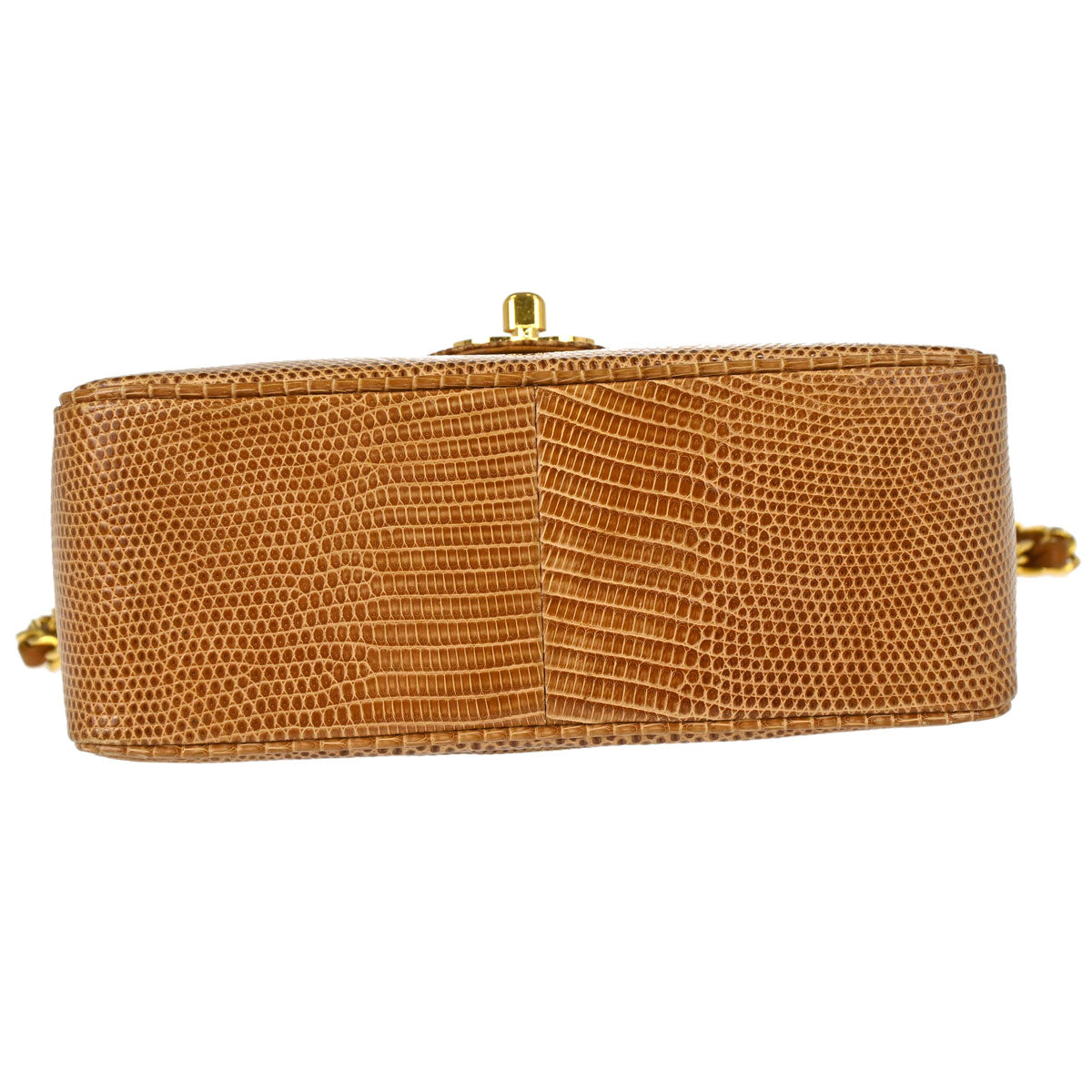 Chanel * 1989-1991 Brown Lizard Mini Classic Square Flap Shoulder Bag 17