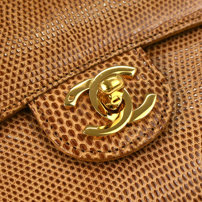 Chanel * 1989-1991 Brown Lizard Mini Classic Square Flap Shoulder Bag 17