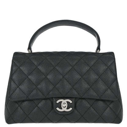 Chanel 2006-2008 Black Caviar Skin Top Handle Handbag