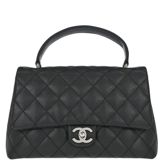 Chanel 2006-2008 Black Caviar Skin Top Handle Handbag