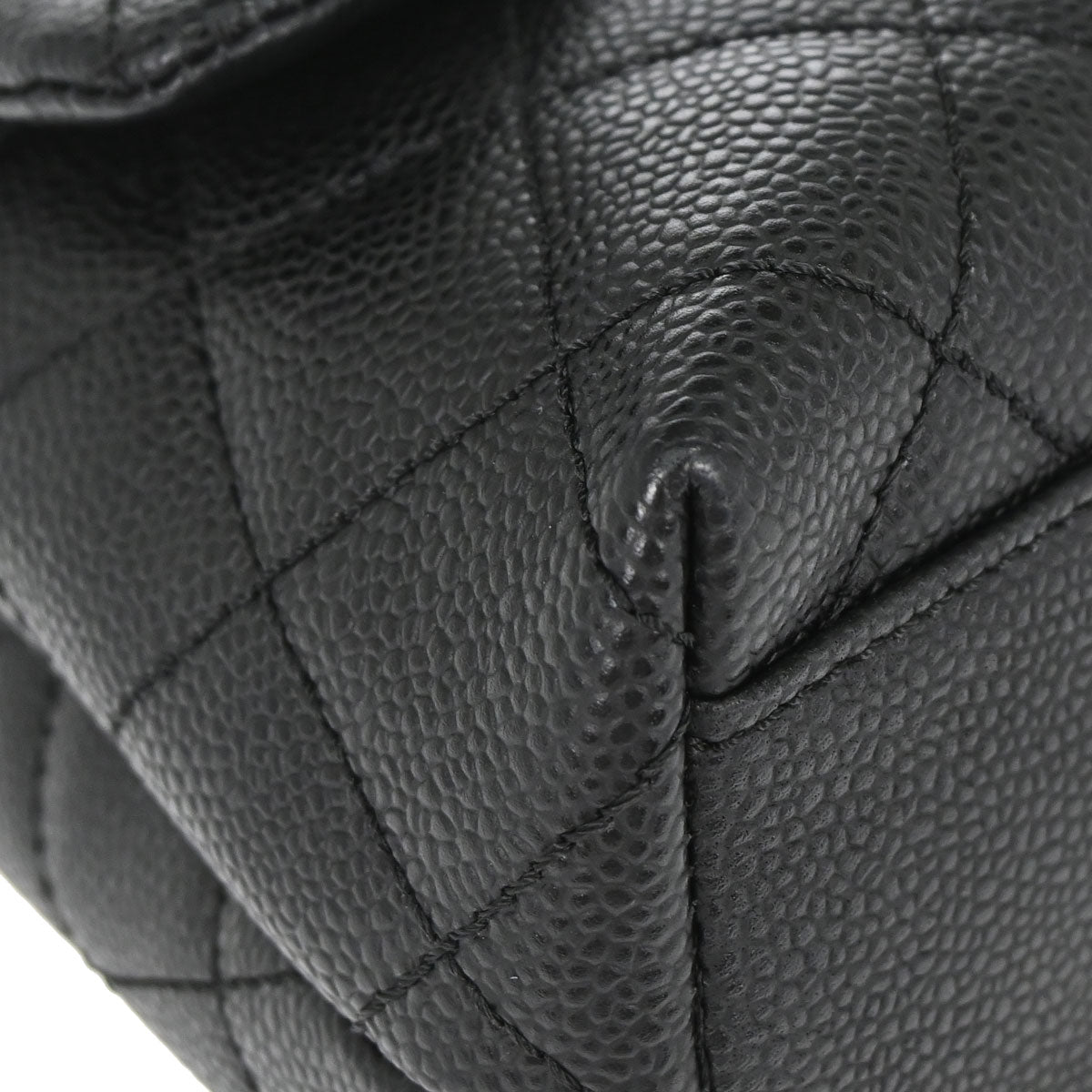 Chanel 2006-2008 Black Caviar Skin Top Handle Handbag