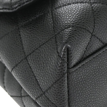 Chanel 2006-2008 Black Caviar Skin Top Handle Handbag