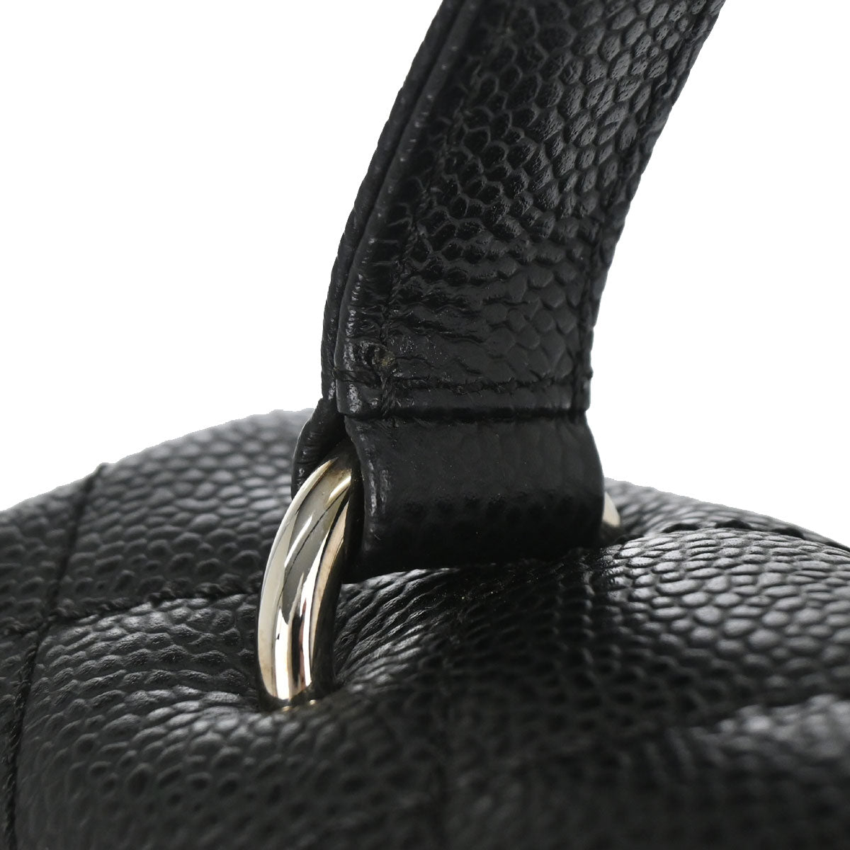 Chanel 2006-2008 Black Caviar Skin Top Handle Handbag