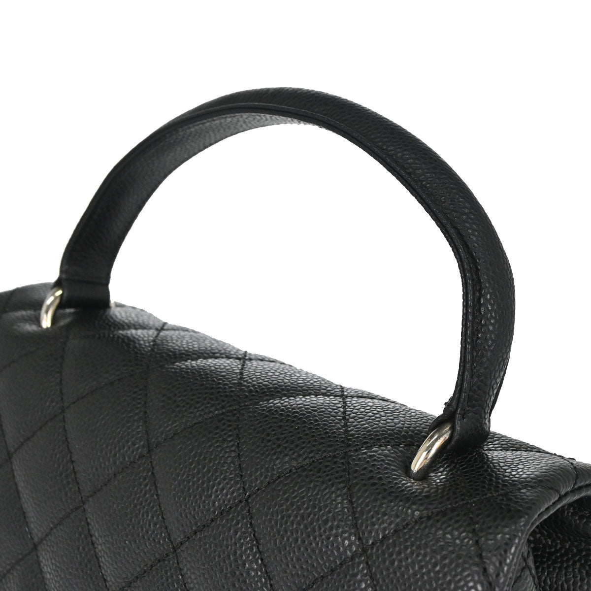 Chanel 2006-2008 Black Caviar Skin Top Handle Handbag