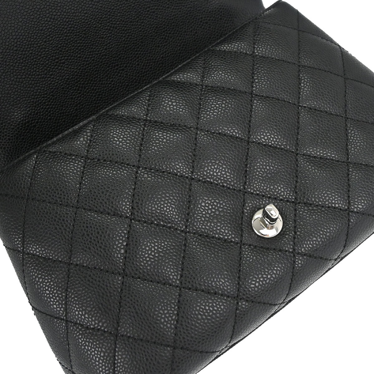 Chanel 2006-2008 Black Caviar Skin Top Handle Handbag