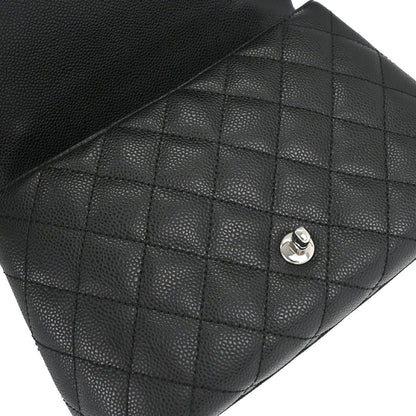 Chanel 2006-2008 Black Caviar Skin Top Handle Handbag