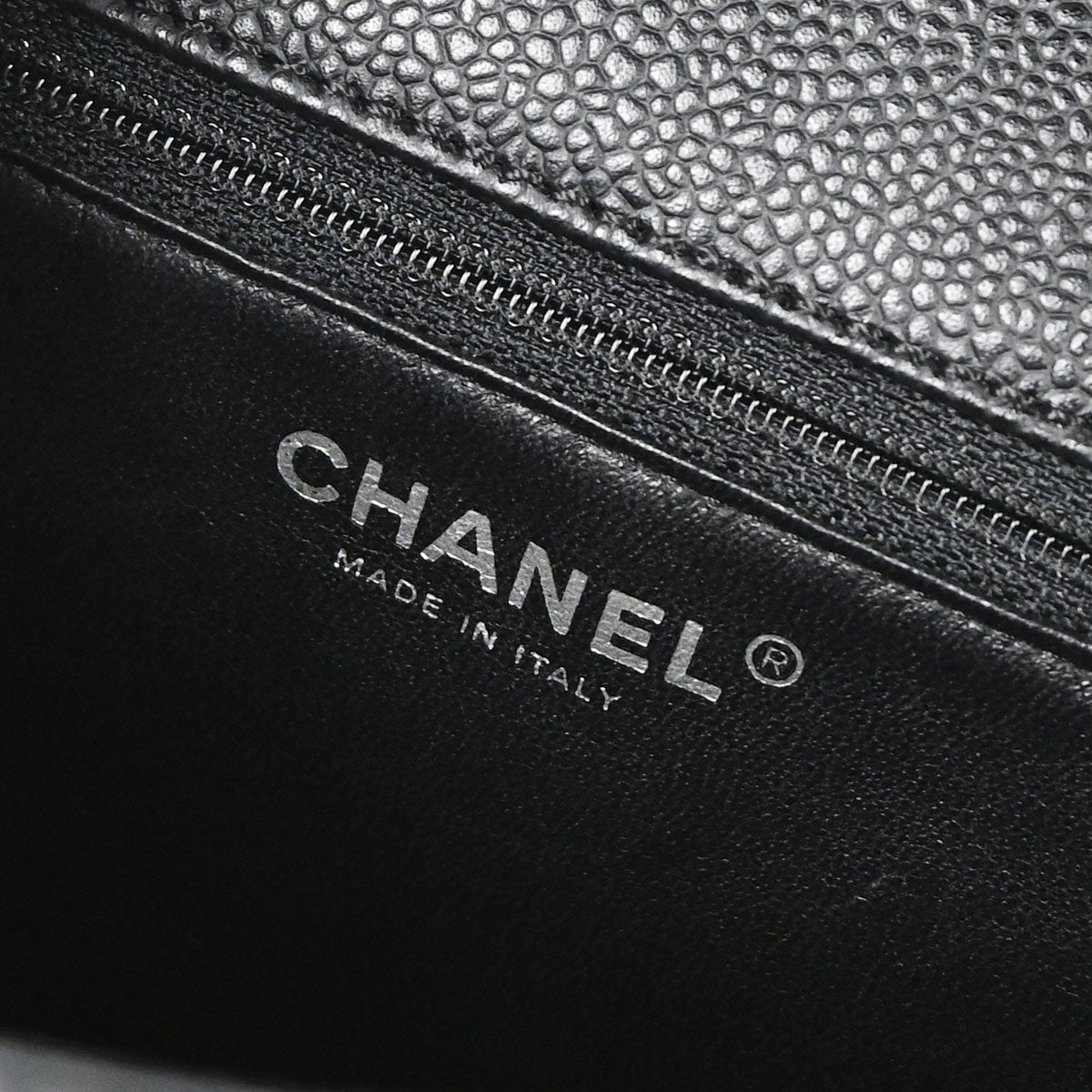 Chanel 2006-2008 Black Caviar Skin Top Handle Handbag