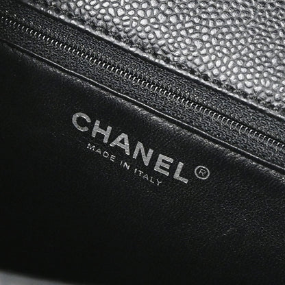 Chanel 2006-2008 Black Caviar Skin Top Handle Handbag