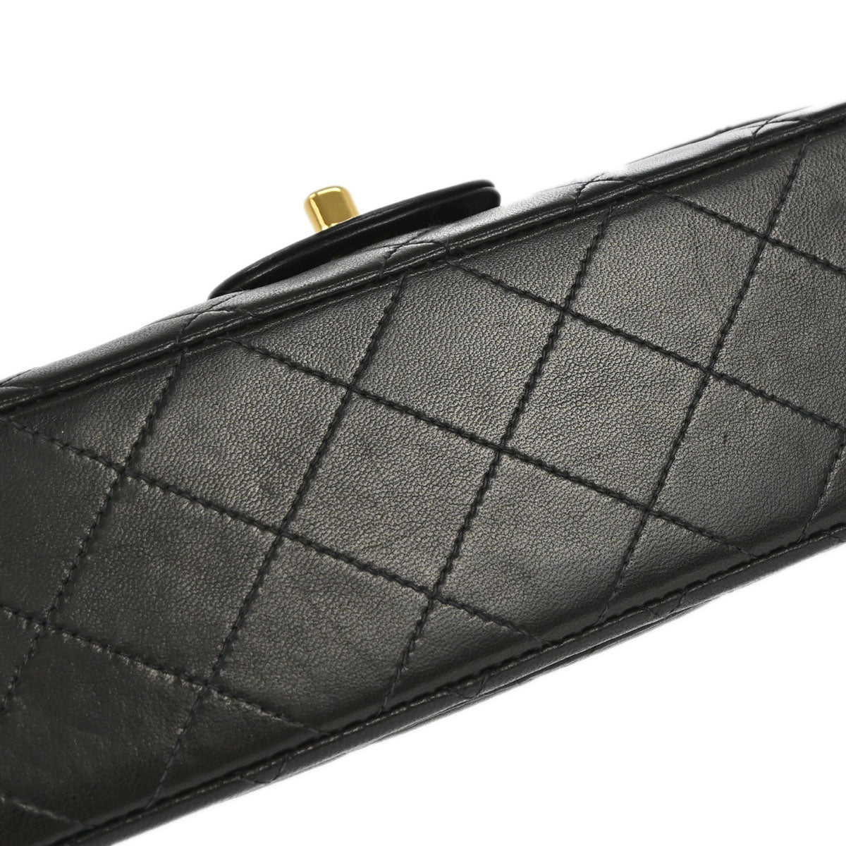 Chanel 1996-1997 Black Lambskin Small Classic Double Flap Shoulder Bag