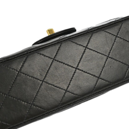 Chanel 1996-1997 Black Lambskin Small Classic Double Flap Shoulder Bag