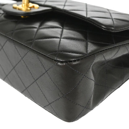 Chanel 1996-1997 Black Lambskin Small Classic Double Flap Shoulder Bag