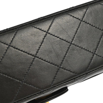 Chanel 1996-1997 Black Lambskin Small Classic Double Flap Shoulder Bag