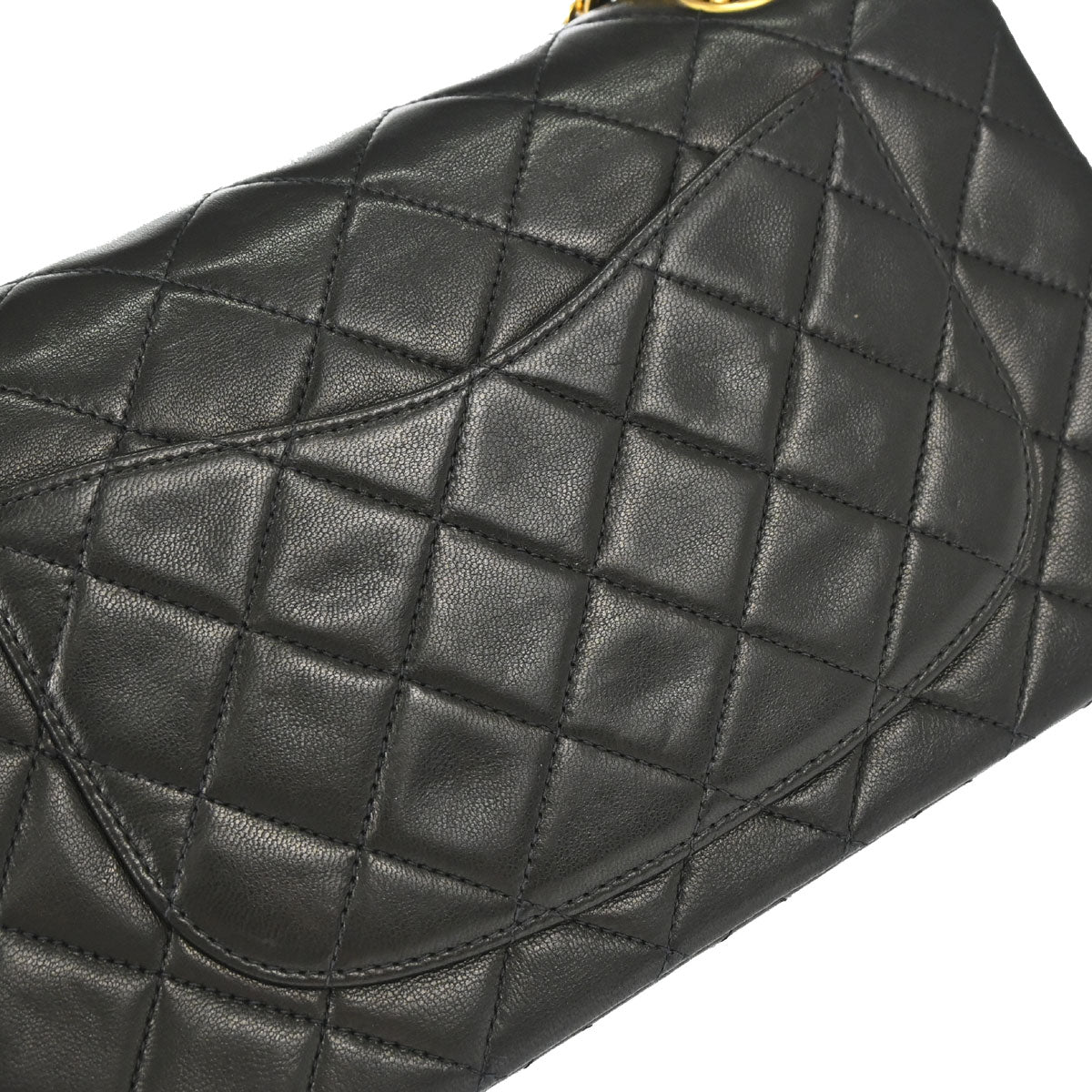 Chanel 1996-1997 Black Lambskin Small Classic Double Flap Shoulder Bag