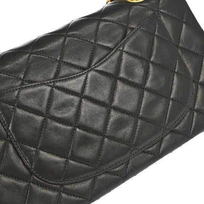 Chanel 1996-1997 Black Lambskin Small Classic Double Flap Shoulder Bag