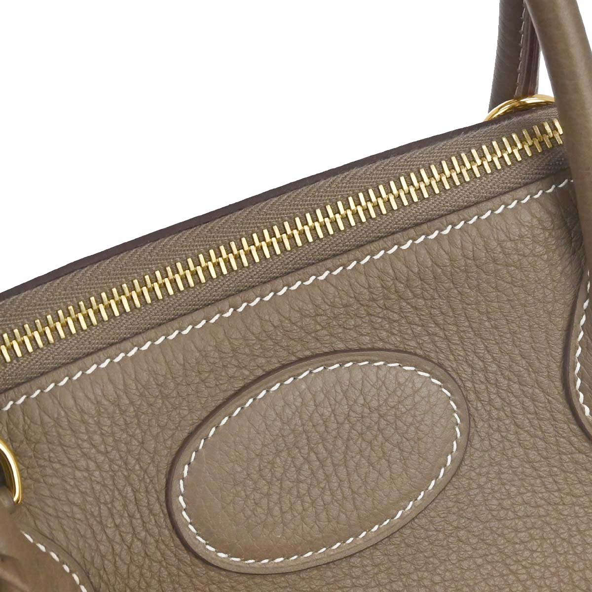 Hermes Etoupe Taurillon Clemence Bolide 31 2way Shoulder Handbag