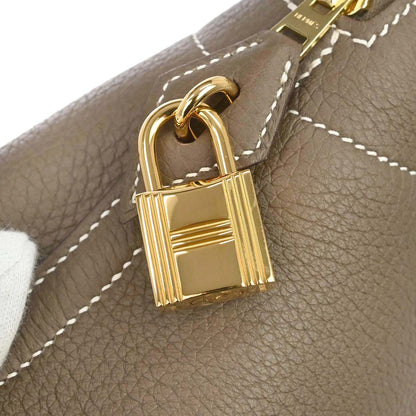 Hermes Etoupe Taurillon Clemence Bolide 31 2way Shoulder Handbag