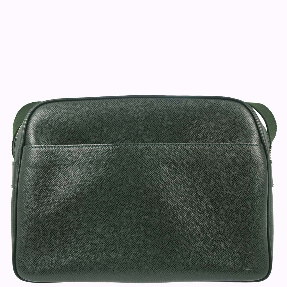 Louis Vuitton 1997 Green Taiga Reporter PM Shoulder Bag M30154