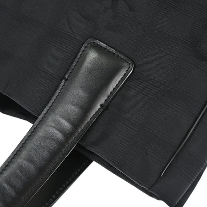 Chanel 2003-2004 Black Nylon Jacquard Travel Line Tote Bag