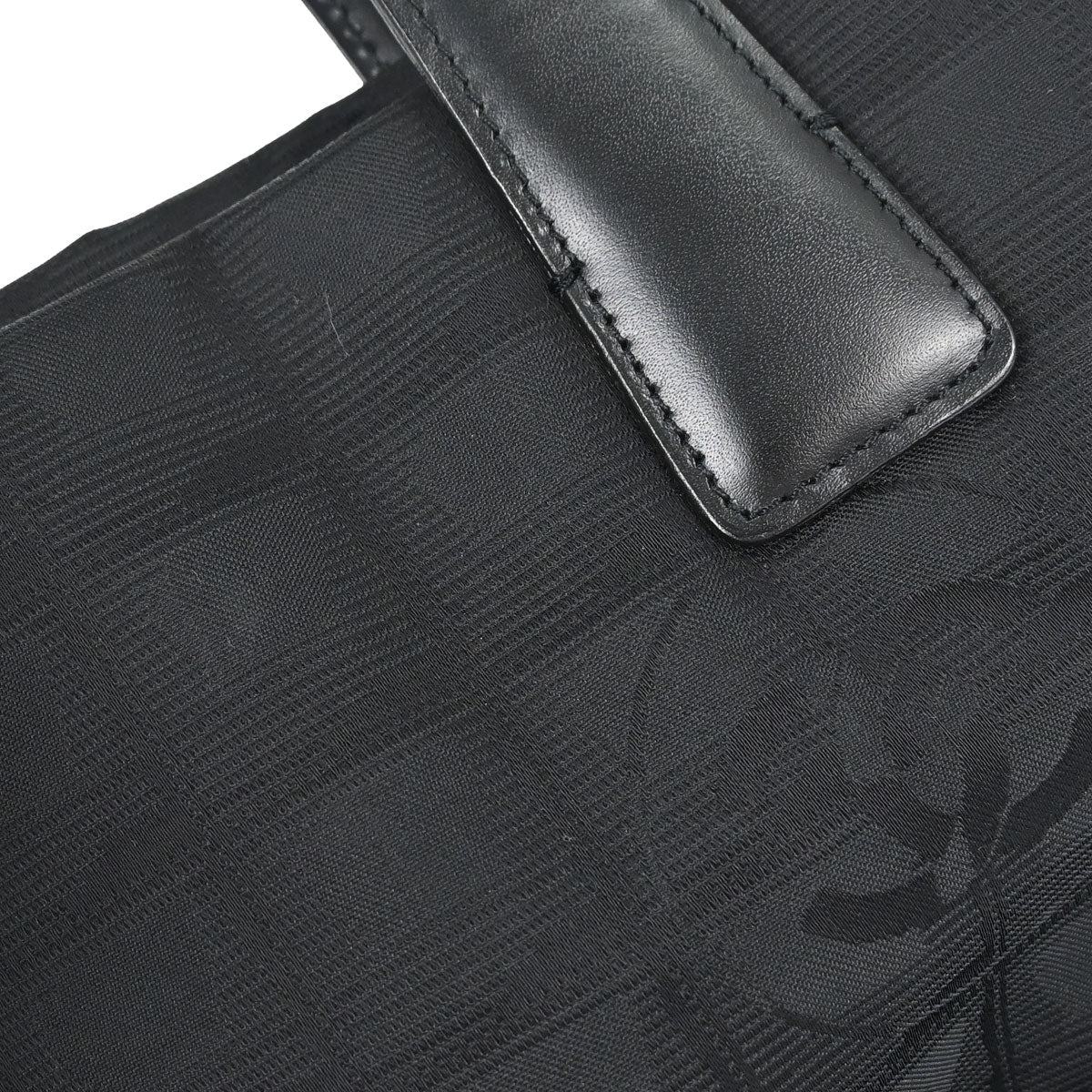 Chanel 2003-2004 Black Nylon Jacquard Travel Line Tote Bag