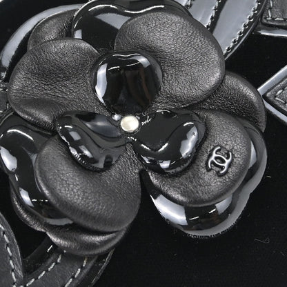 Chanel 2005-2006 Black Velvet Camellia No.5 CC Handbag