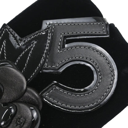 Chanel 2005-2006 Black Velvet Camellia No.5 CC Handbag