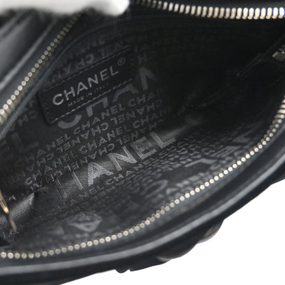 Chanel 2005-2006 Black Velvet Camellia No.5 CC Handbag