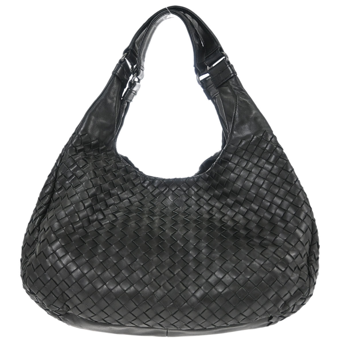 Bottega Veneta Black Lambskin Intrecciato Hobo Handbag