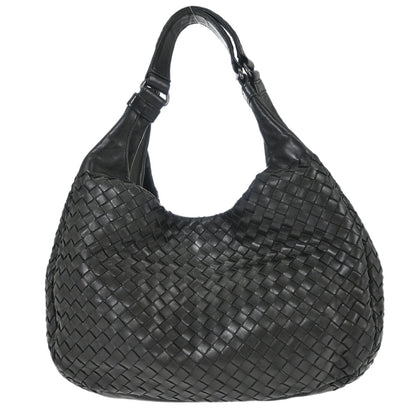 Bottega Veneta Black Lambskin Intrecciato Hobo Handbag