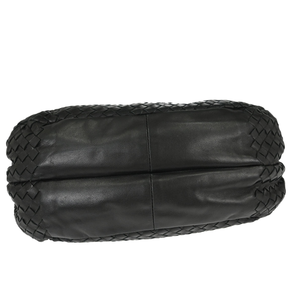 Bottega Veneta Black Lambskin Intrecciato Hobo Handbag