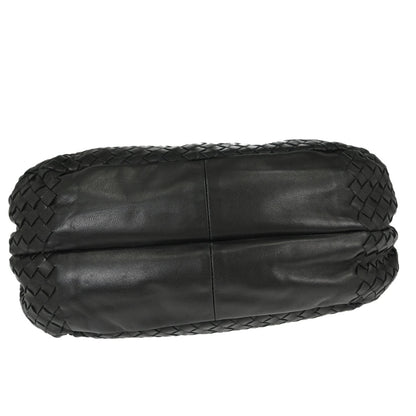 Bottega Veneta Black Lambskin Intrecciato Hobo Handbag