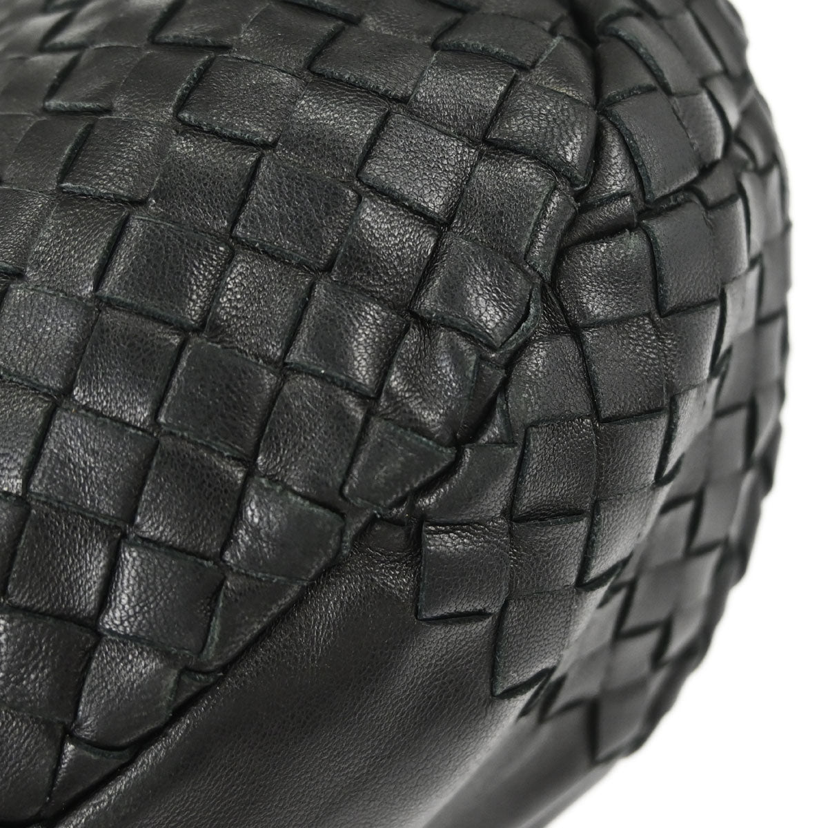 Bottega Veneta Black Lambskin Intrecciato Hobo Handbag