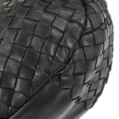 Bottega Veneta Black Lambskin Intrecciato Hobo Handbag