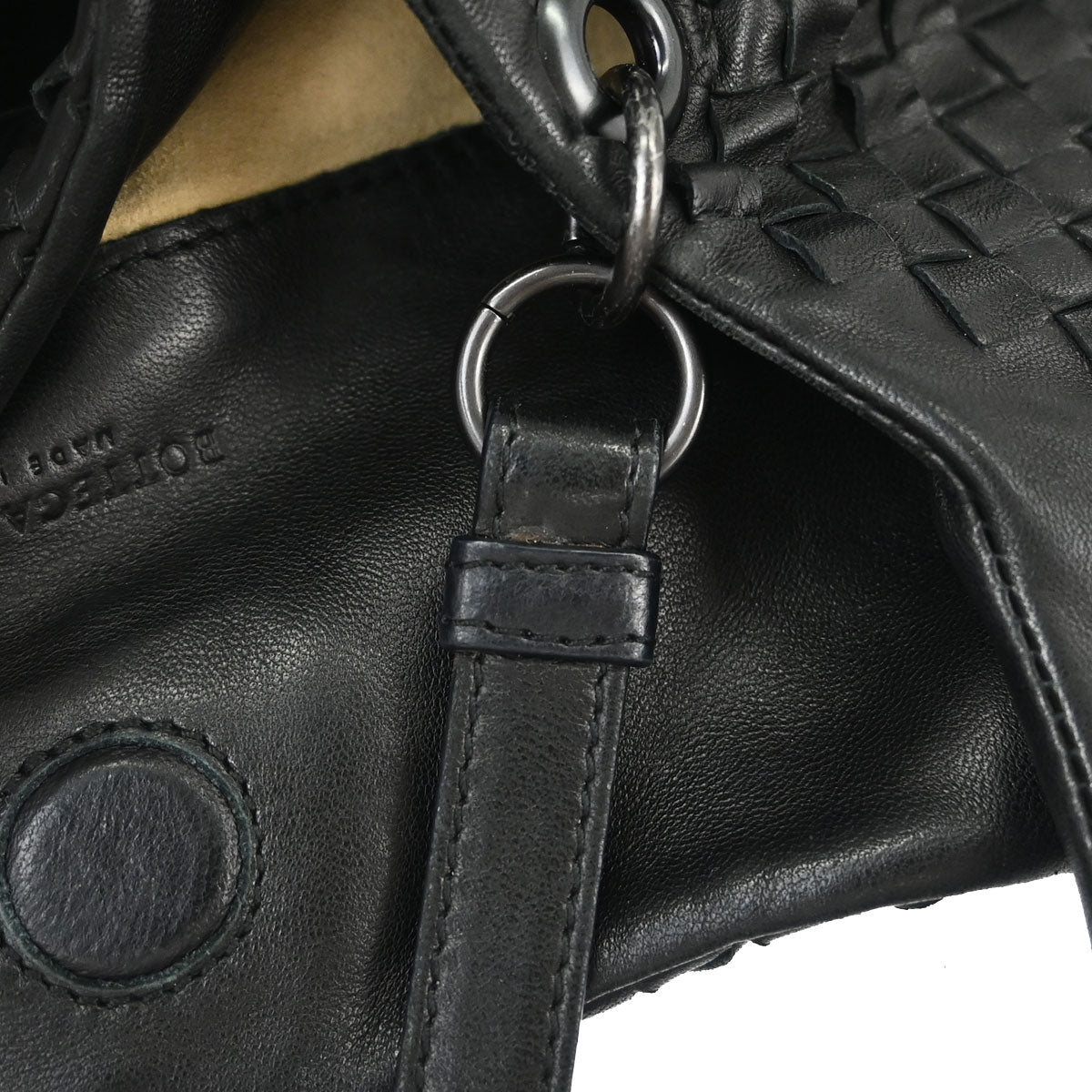 Bottega Veneta Black Lambskin Intrecciato Hobo Handbag