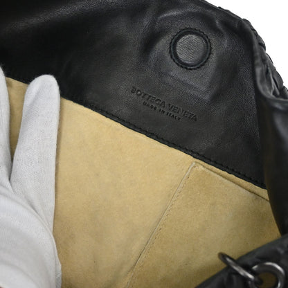 Bottega Veneta Black Lambskin Intrecciato Hobo Handbag