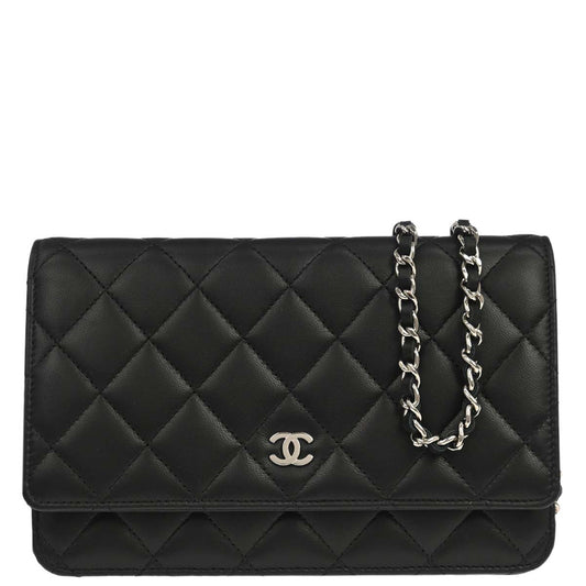 Chanel 2013-2014 Black Lambskin Classic WOC Wallet on Chain Bag