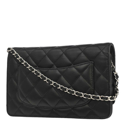 Chanel 2013-2014 Black Lambskin Classic WOC Wallet on Chain Bag