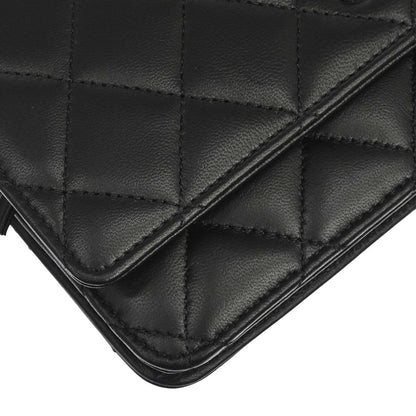 Chanel 2013-2014 Black Lambskin Classic WOC Wallet on Chain Bag