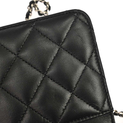 Chanel 2013-2014 Black Lambskin Classic WOC Wallet on Chain Bag