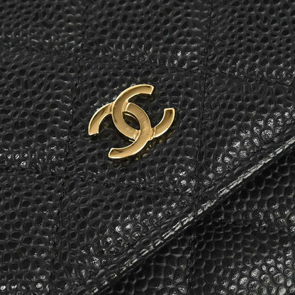 Chanel 2019 Black Caviar Skin Classic WOC Wallet on Chain Bag