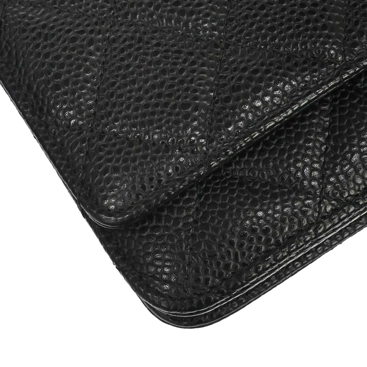 Chanel 2019 Black Caviar Skin Classic WOC Wallet on Chain Bag