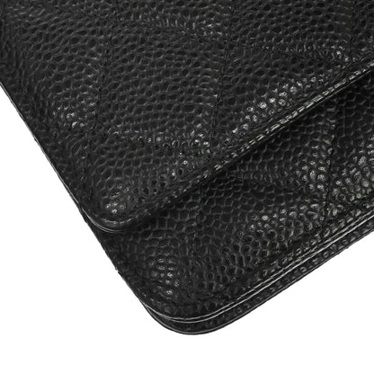 Chanel 2019 Black Caviar Skin Classic WOC Wallet on Chain Bag