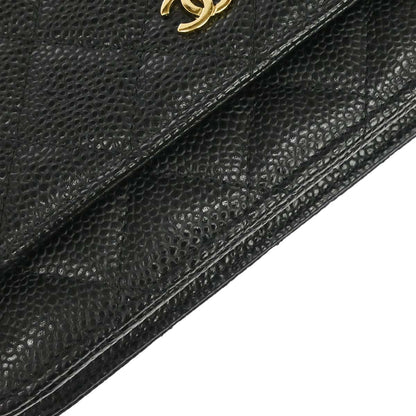 Chanel 2019 Black Caviar Skin Classic WOC Wallet on Chain Bag