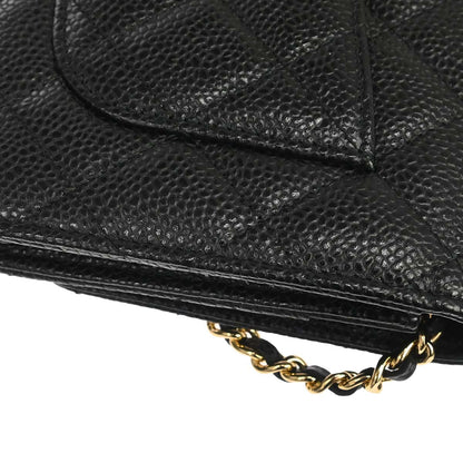 Chanel 2019 Black Caviar Skin Classic WOC Wallet on Chain Bag