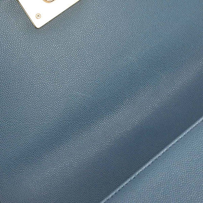 Boy Chanel 2018 Blue Caviar Skin Chevron Medium Shoulder Bag