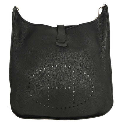Hermes 2010 Black Taurillon Clemence Evelyne 3 41 TGM Shoulder Bag